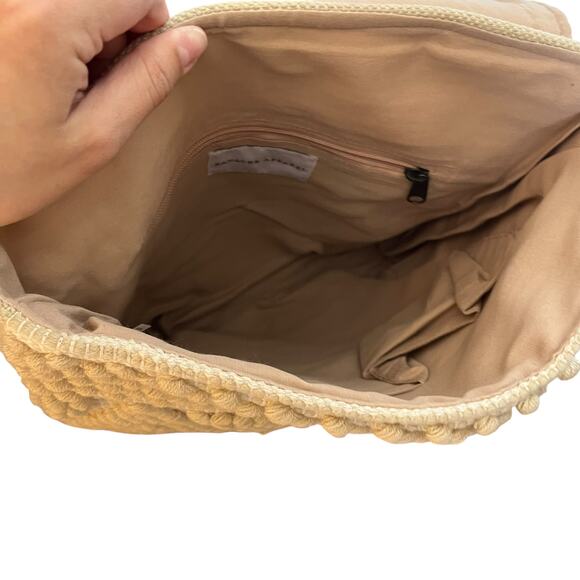 Panache Apparel Marissa Backpack Cream Tan Textured Bobble Embroidered Bag Purse - Picture 8 of 10